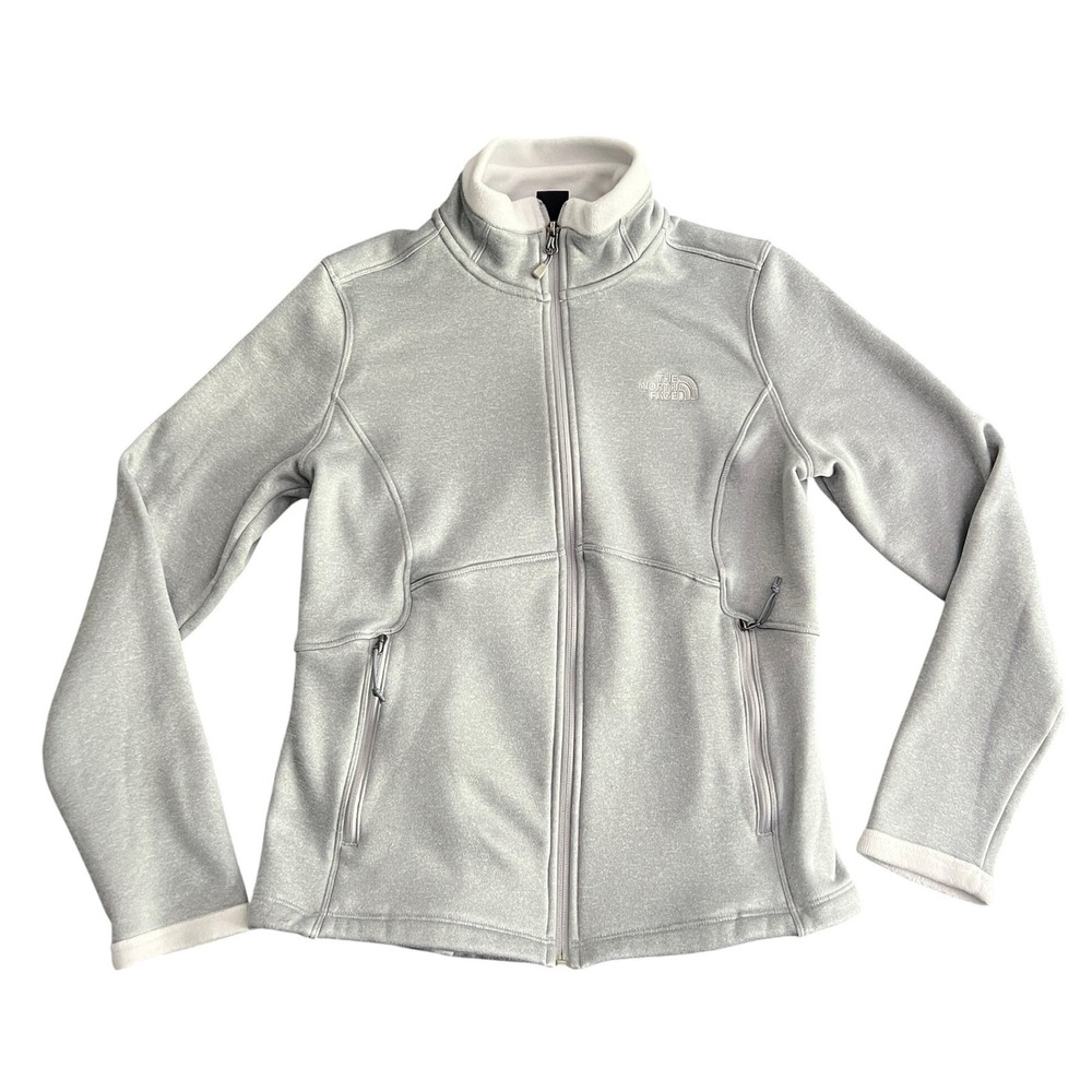 The North Face Women's Medium Agave Full Zip Fleece Jacket Gray Heather C656‎